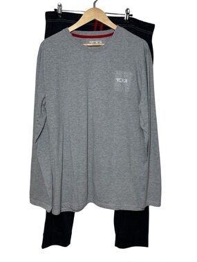 TUMI Lounge Pj Set Top & Bottom XL Exc Airline Long Sleeve Drawstring Waist NWOT